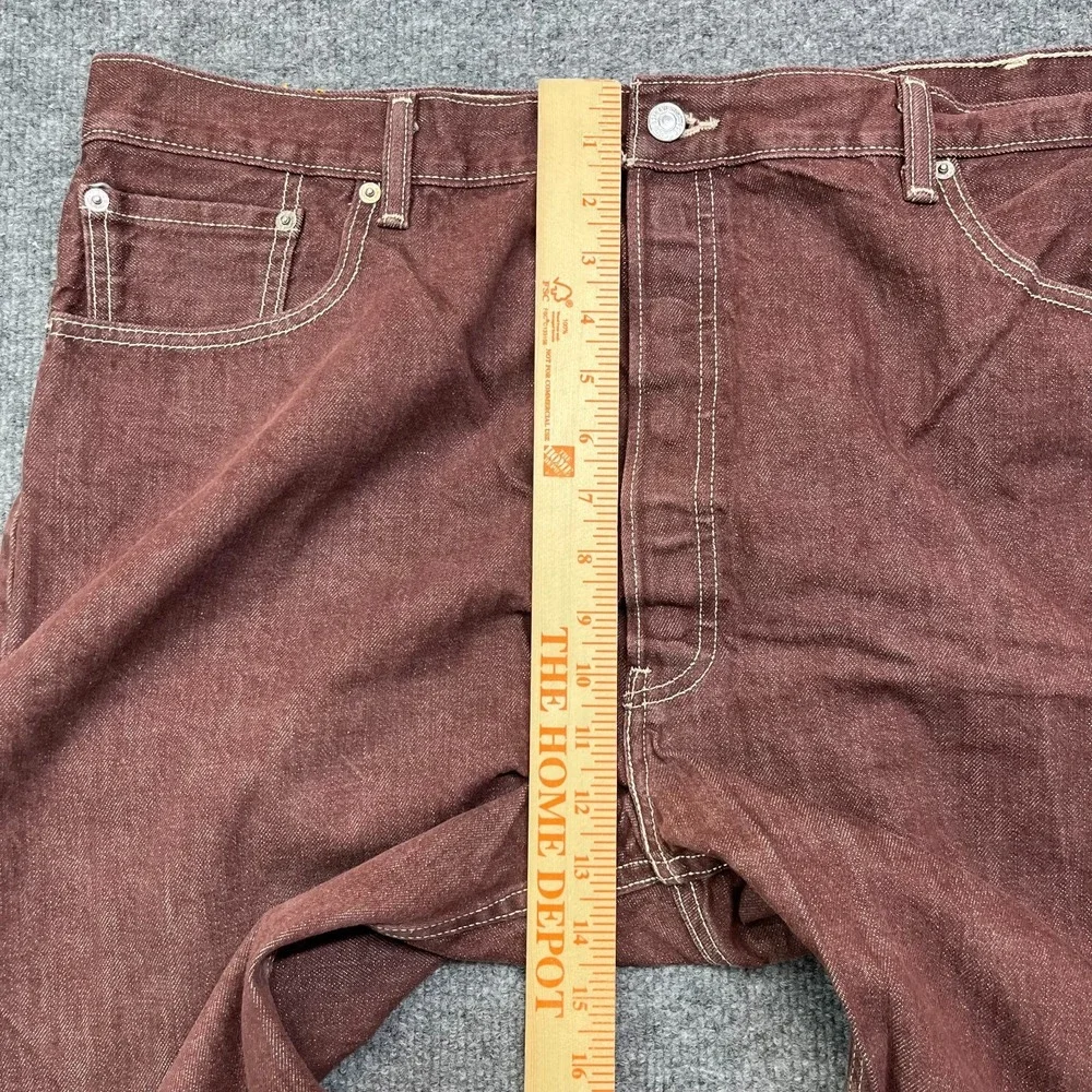 Levi's 501 XX Jeans Men's Burgundy Denim Frayed Classic Button‎ Fly - 40X27.5